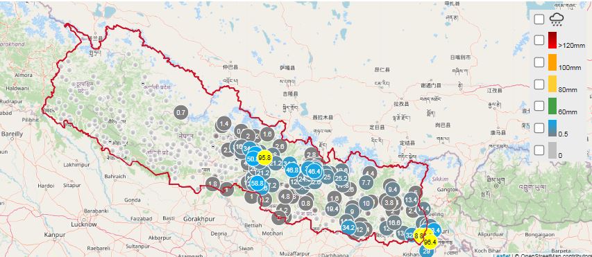मध्य र पूर्वी भेगमा हावाहुरीसहित वर्षा, आज पनि पानी पर्ने सम्भावना